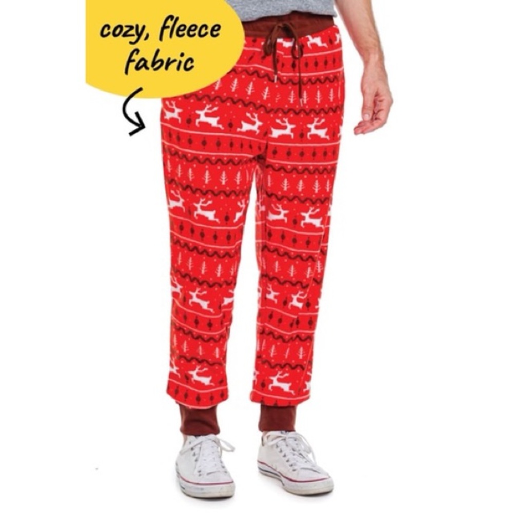 BRAND NEW Red Reindeer Christmas Sweatpant Joggers - Size L